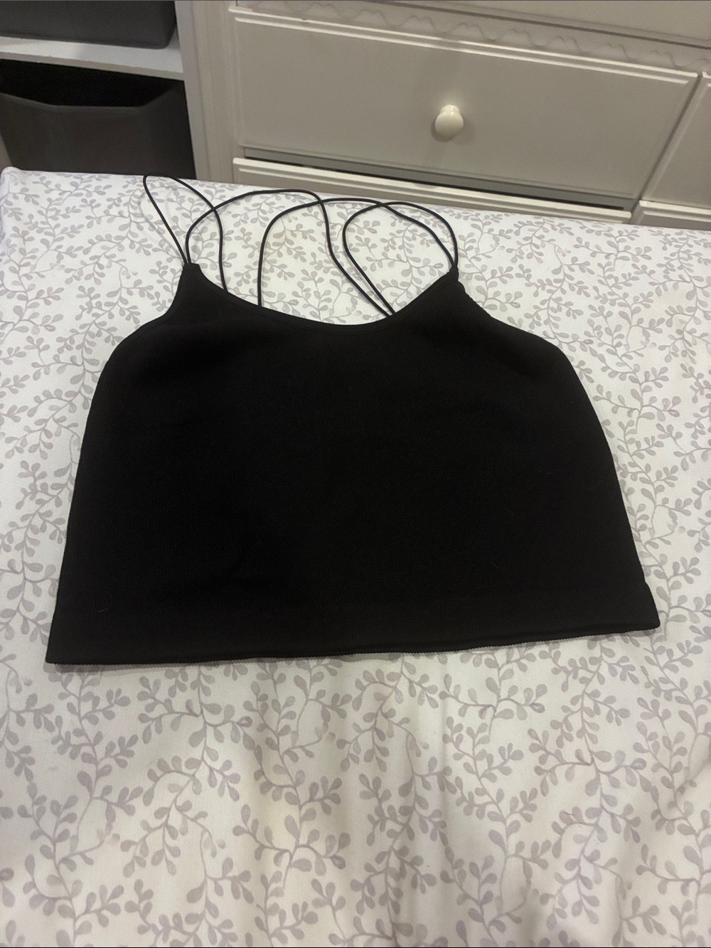 No Boundaries Black Double-Strap Cropped Camisole